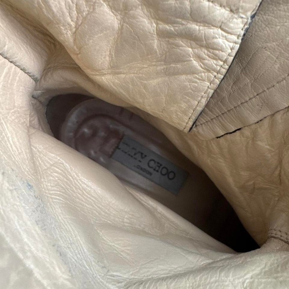 Jimmy Choo Black Moto Boot Size 36 / 6 Gold Buckle Short Genuine Leather - Picture 6 of 8